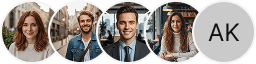 Multiple investor profile avatars on Cofmint Markets trading review block